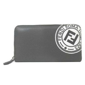 FENDI Men's Grey Zip Around Wallet